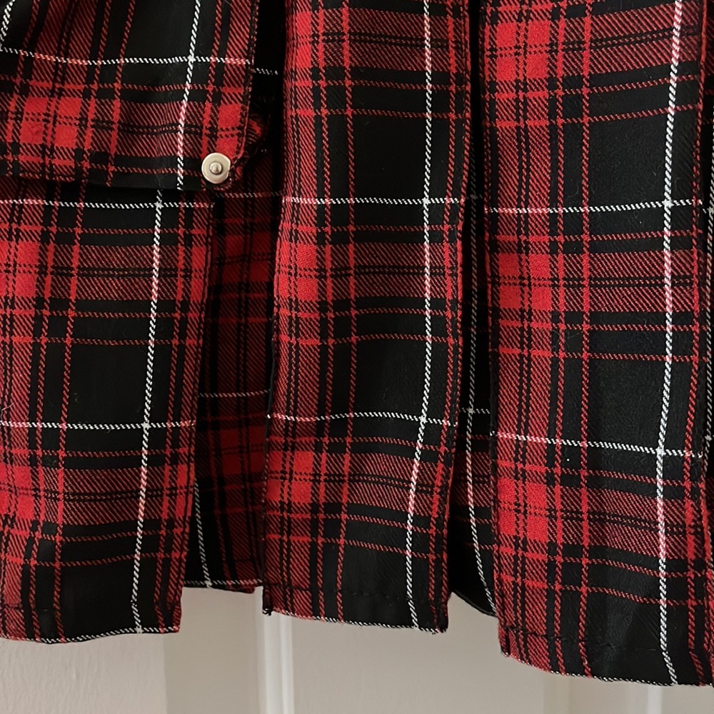 Down from $240TRIPP midi skirt plaid w/pockets, snaps, zippers, pleats, grommets - Picture 8 of 16